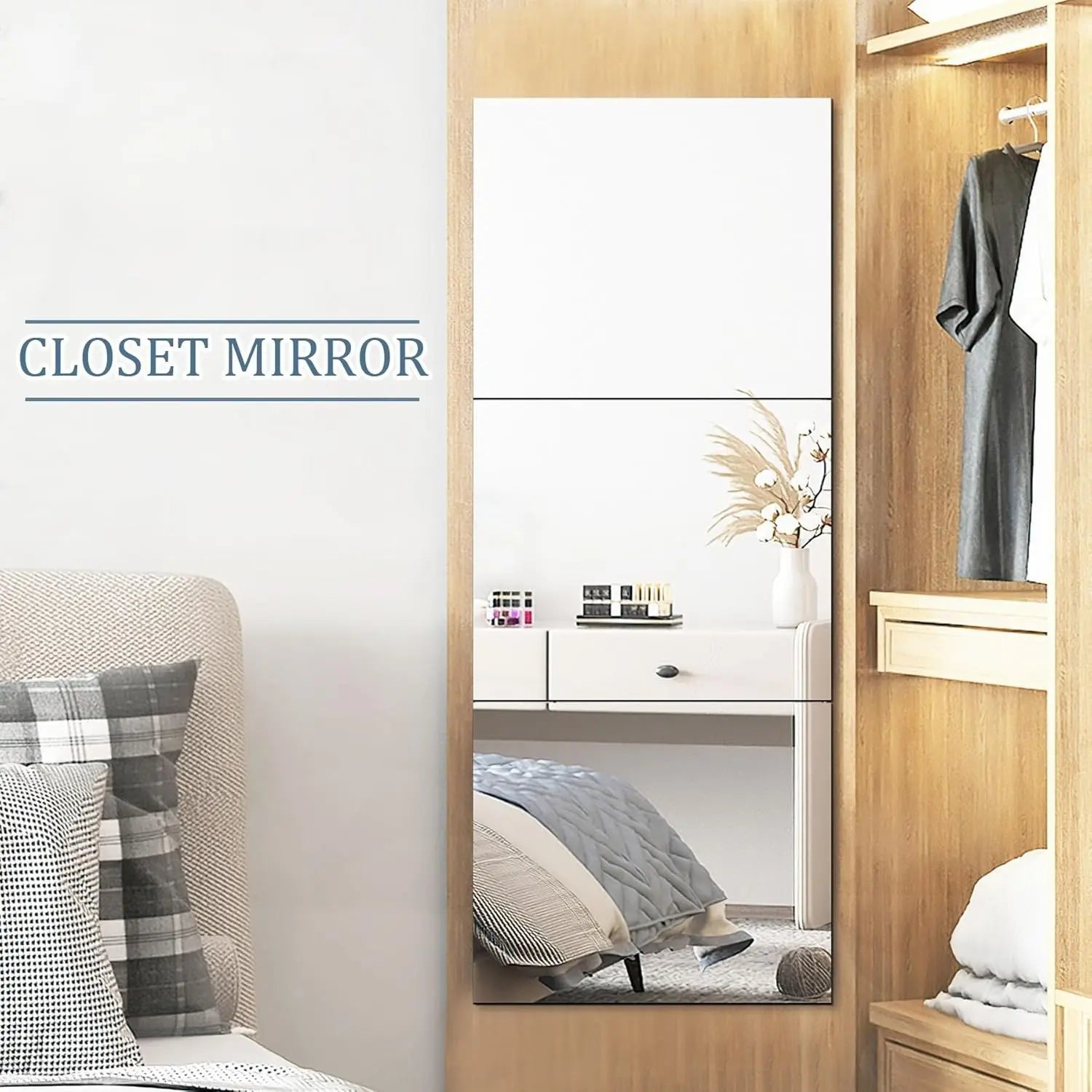 Acrylic Self-Adhesive Mirror Tiles - Flexible Decorative Wall Stickers, Available in 20x24 Inches and 20x60 Inches, 3mm Thick, Ideal for Bedroom, Gym, Ceiling, and Home Fitness Applications