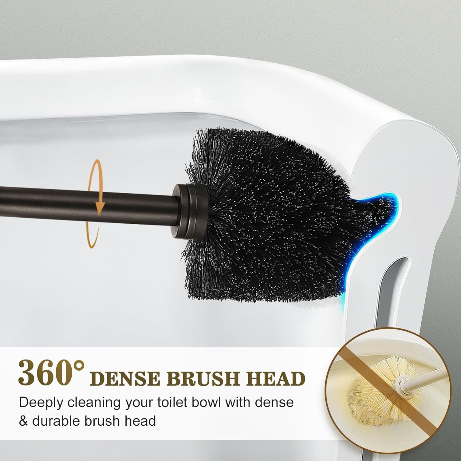 Toilet Bowl Brush Holder Set: Elegant Bronze Toilet Scrubber and Caddy for Deep Cleaning and Decorative Bathroom Accessories