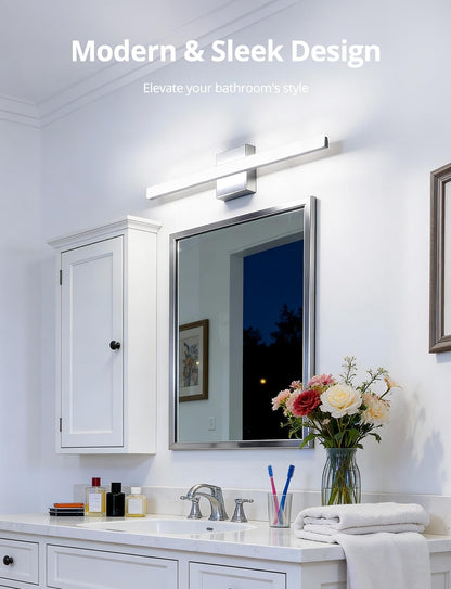 24-Inch LED Vanity Light Bar - Contemporary 14W IP44 Bathroom Fixture with Cool White 6000K for Enhanced Mirror Illumination